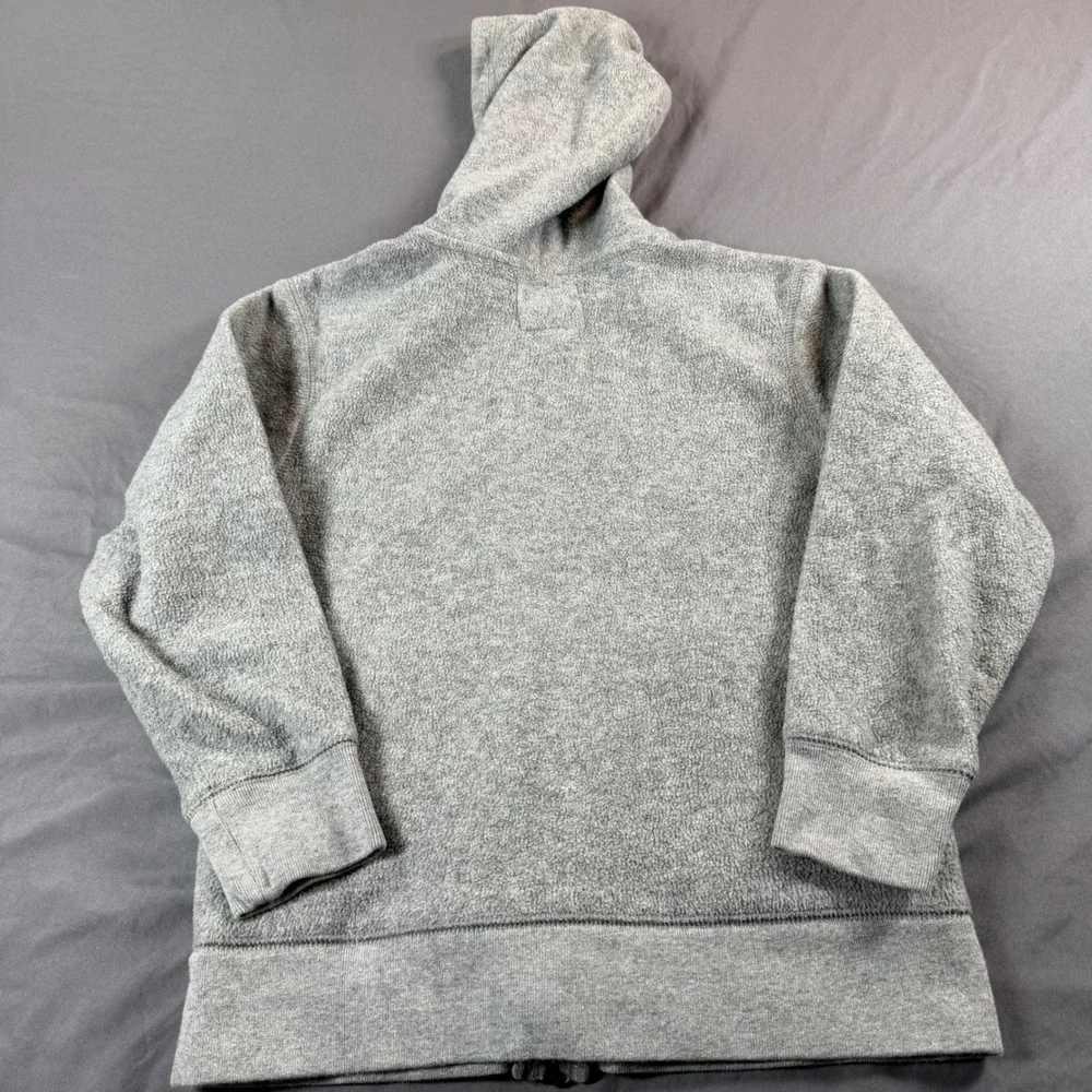 OshKosh Bgosh Boys Grey Fleece Full Zip Hoodie Orange Logo Size 8